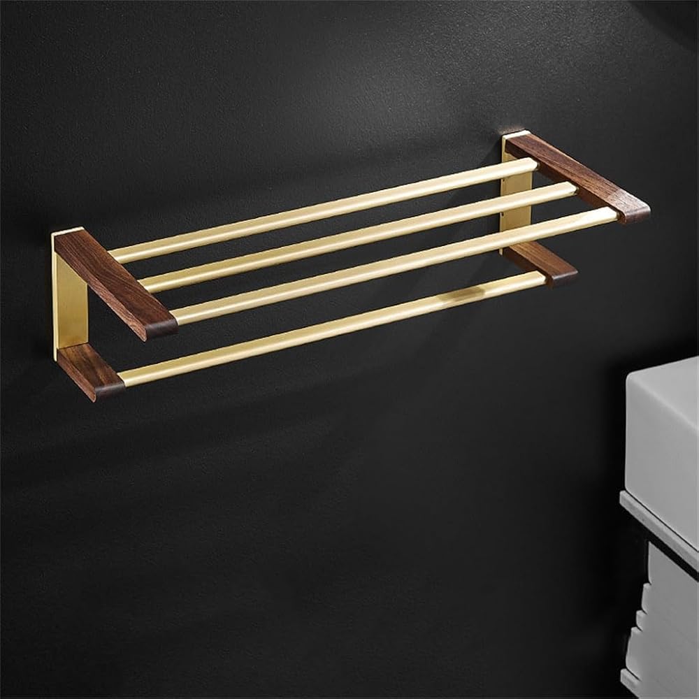 Bathroom Walnut Towel Rack Bathroom Towel Bar Slipper Rack Tripod Toilet Paper Holder Hardware Towel Racks