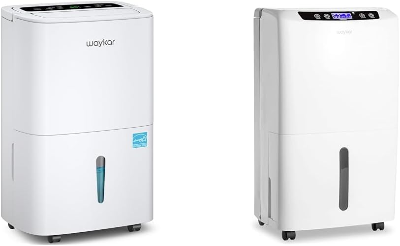Waykar 80 Pints Energy Star Home Dehumidifier for Spaces up to 5,000 Sq. Ft at Home, in Basements & 2000 Sq. Ft Dehumidifier for Home and Basements, with Auto or Manual Drainage, 0.66 Gallon