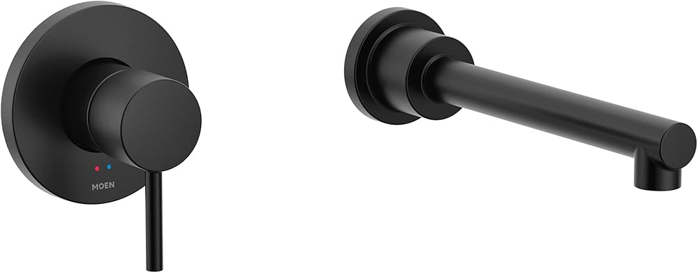 Moen WT391BL Align Single Handle Wall Mount Filler High Flow Tub Faucet with 10