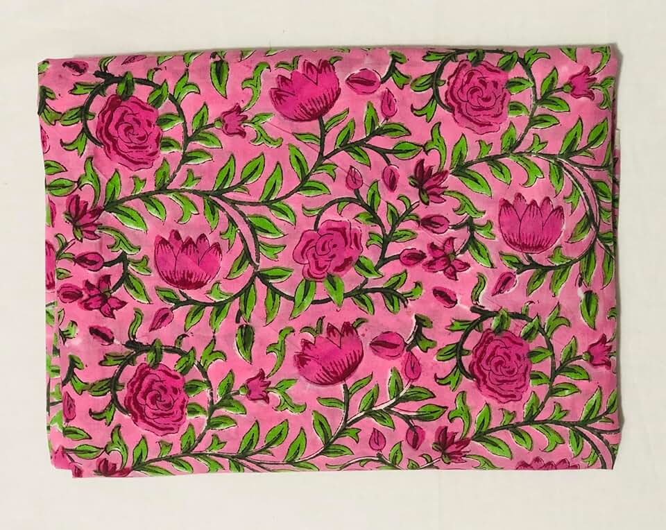 Aashita Creations 100% Cotton by The Yard Fabric I Dressmaking Rug Making Craft Sewing Materiel DIY Floral Print Fabric_1095