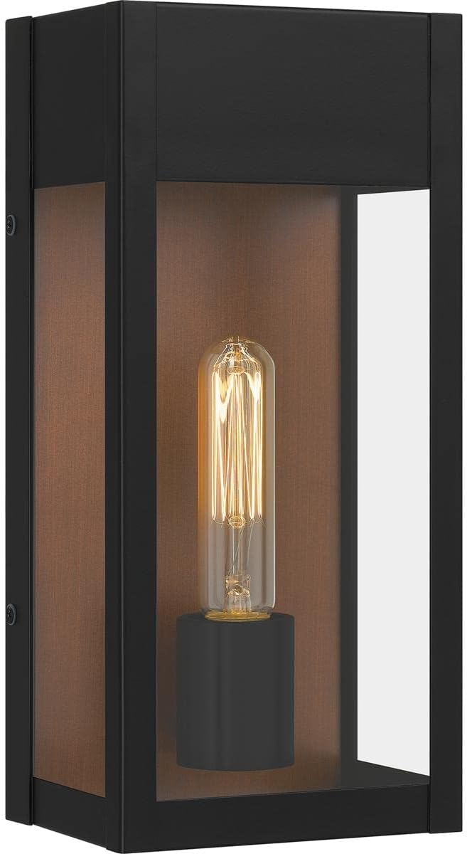 Coastal Armour MAE8406MBK Maren Traditional Industrial Aluminum Rectangular Outdoor Wall Lantern, 1-Light 100 Watt, 13