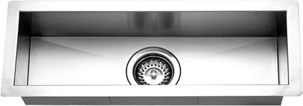 HOUZER CTB-2385 Contempo Trough Series Undermount Stainless Steel Prep Bar Sink, 21-by-6-1/2-Inch, Satin