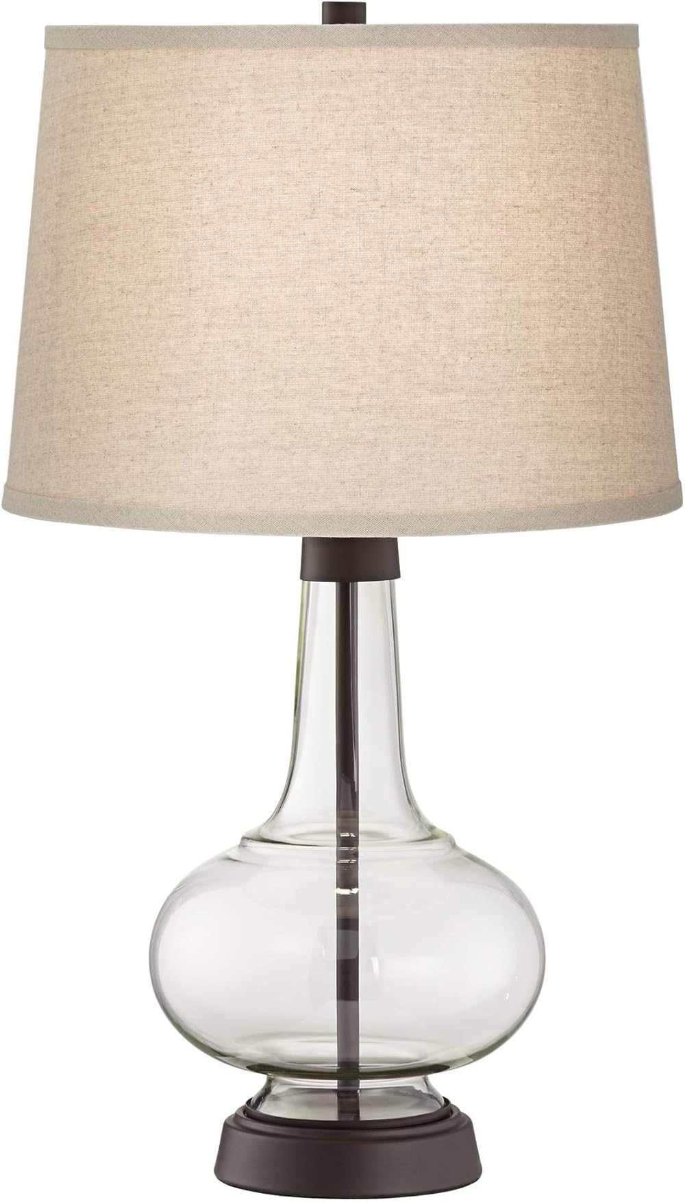 Pacific Coast Lighting Silas Bronze-Rubbed Metal and Clear Glass Table Lamp