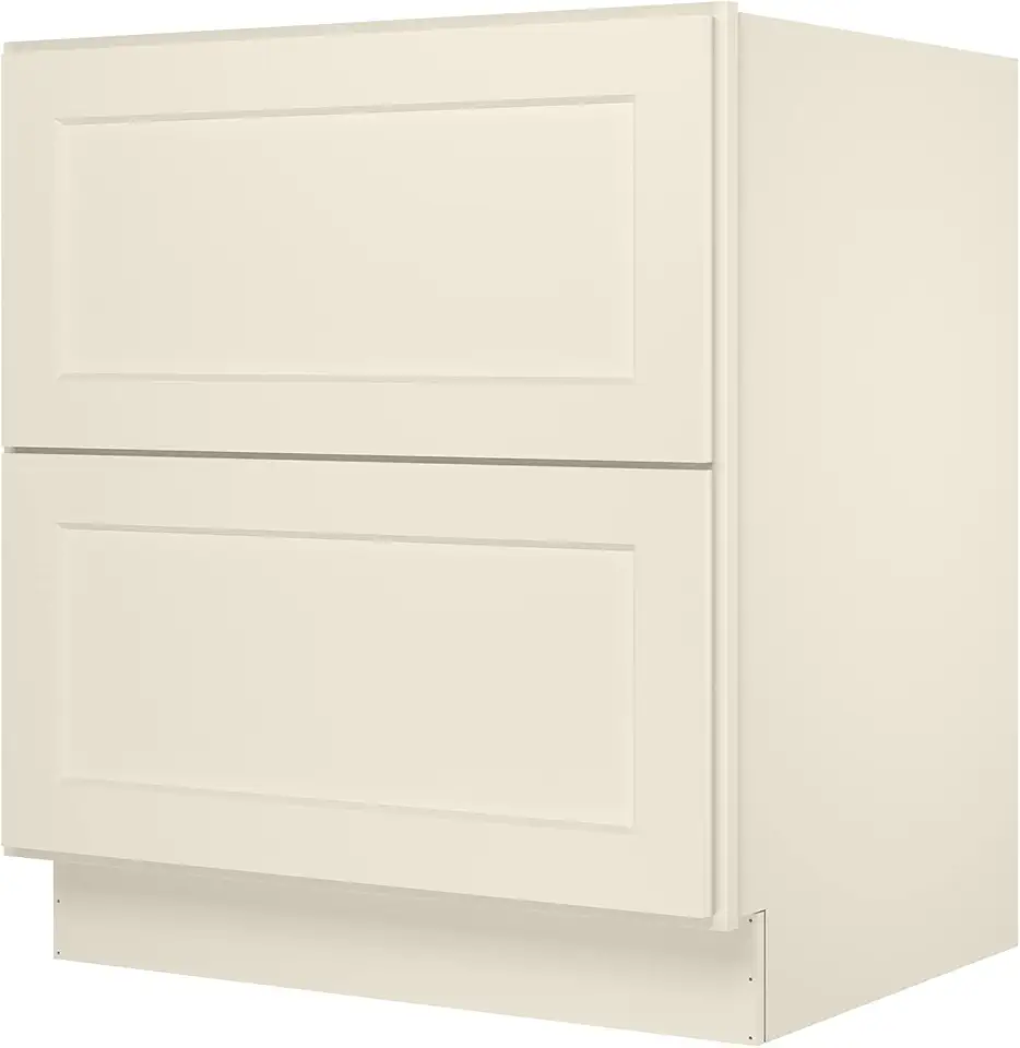 LOVMOR Kitchen Base Cabinets, Drawer Base Cabinet, 2-Drawer,Soft Close Hardware, 24 x 30 x 34.5 inch