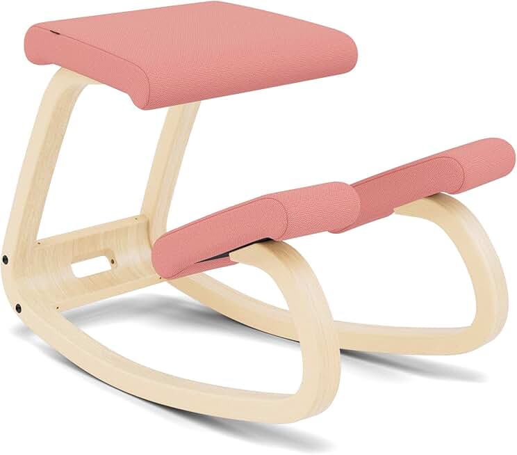 Varier Variable Balans, Original Kneeling Chair, Ergonomic Office Chair, Made in Europe, 10-year Warranty, Designed by Peter Opsvik Rose/Natur