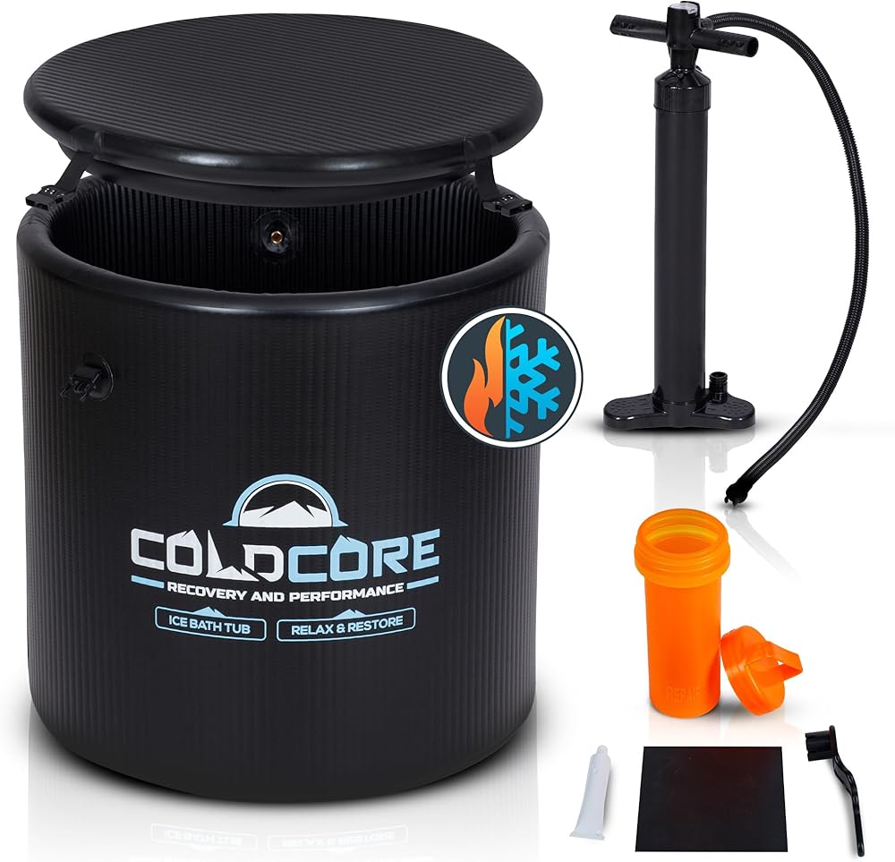 Inflatable Ice Bath Tub - Durable Drop Stitch Cold Plunge Tub for Ice Baths at Home, Portable and Easy Setup for Effective Cryotherapy