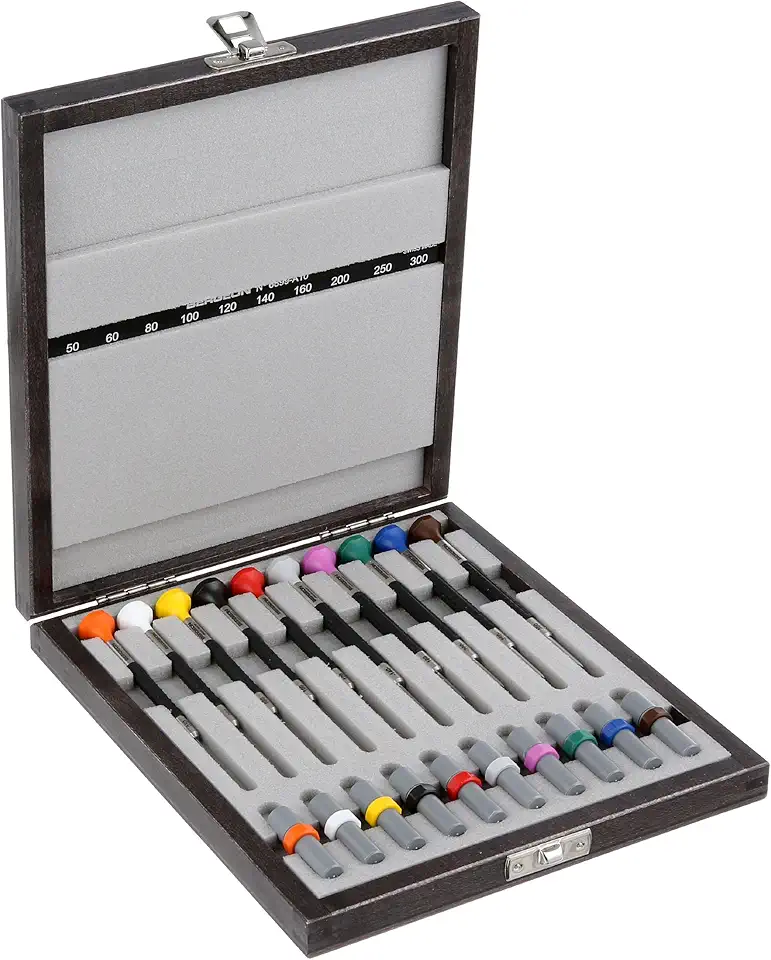 Bergeon 55-614 6899-A10 Ten Ergonomic Screwdriver Set with Spare Blades Watch Repair Kit