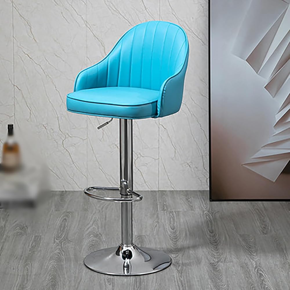 PU Leather Bar Stools Breakfast Counter Bar Chairs with Backrest Swivel Bar Stools for Kitchen Island, High Stools Height Adjustable