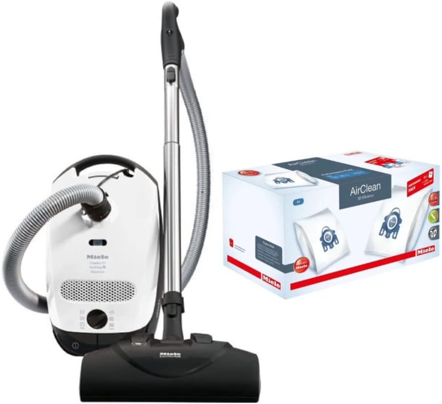 Miele Classic C1 Cat and Dog Canister HEPA Vacuum Cleaner with SEB228 Powerhead Bundle - includes Performance Pack 16 Type GN AirClean Genuine FilterBags + Genuine HEPA Filter