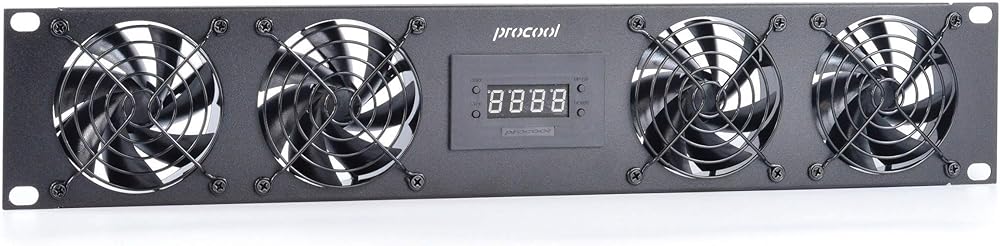 PROCOOL SP480XT-E / 2U Temperature Controlled Silent Rack Fan/Airflow= Exhaust/Home Theater AV Cabinet Cooling Broadcast Server Recording Studio Rack Fan