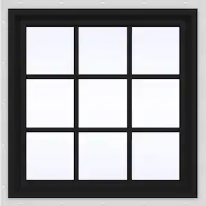 JELD-WEN 36 in. x 24 in. V-4500 Series Bronze FiniShield Vinyl Fixed Picture Window with Colonial Grids/Grilles