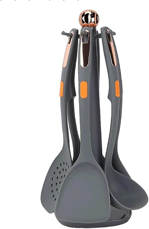 Silicone Kitchen Utensils Handle Heat-resistant Cooking Spoon Shovel Kitchen Tools Accessories(D)