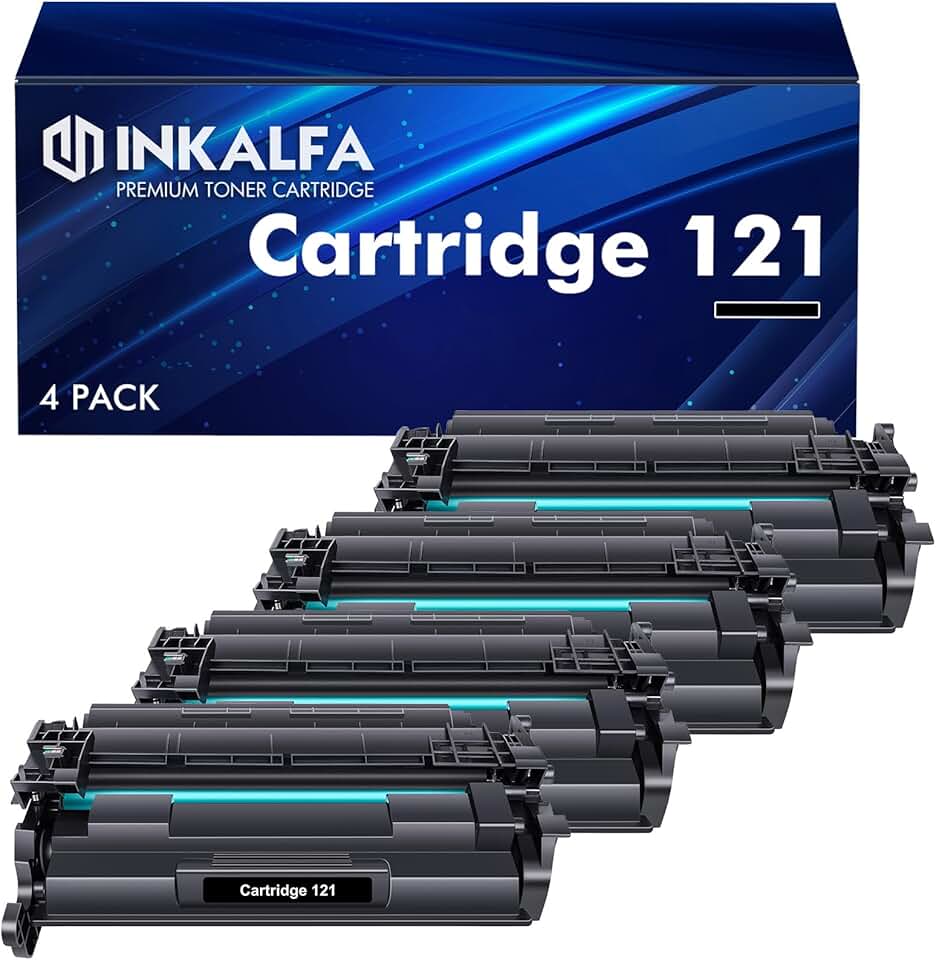 inkalfa Compatible Toner Cartridge Replacement for Canon 121 CRG-121 CRG121 for imageCLASS D1620 D1650 1620 1650 Printer (Black, 4-Pack)