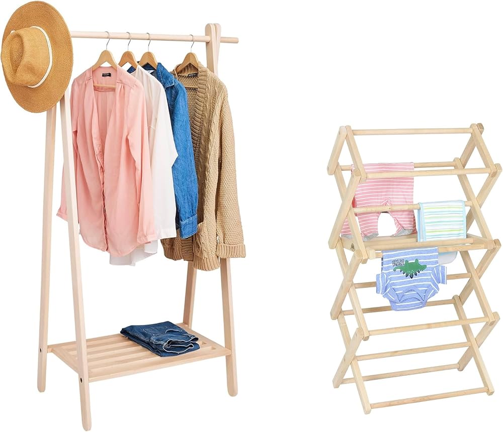 Pennsylvania Woodworks Handcrafted Maple Garment Rack - Sleek & Stylish Wooden Laundry Rack for Baby Clothes