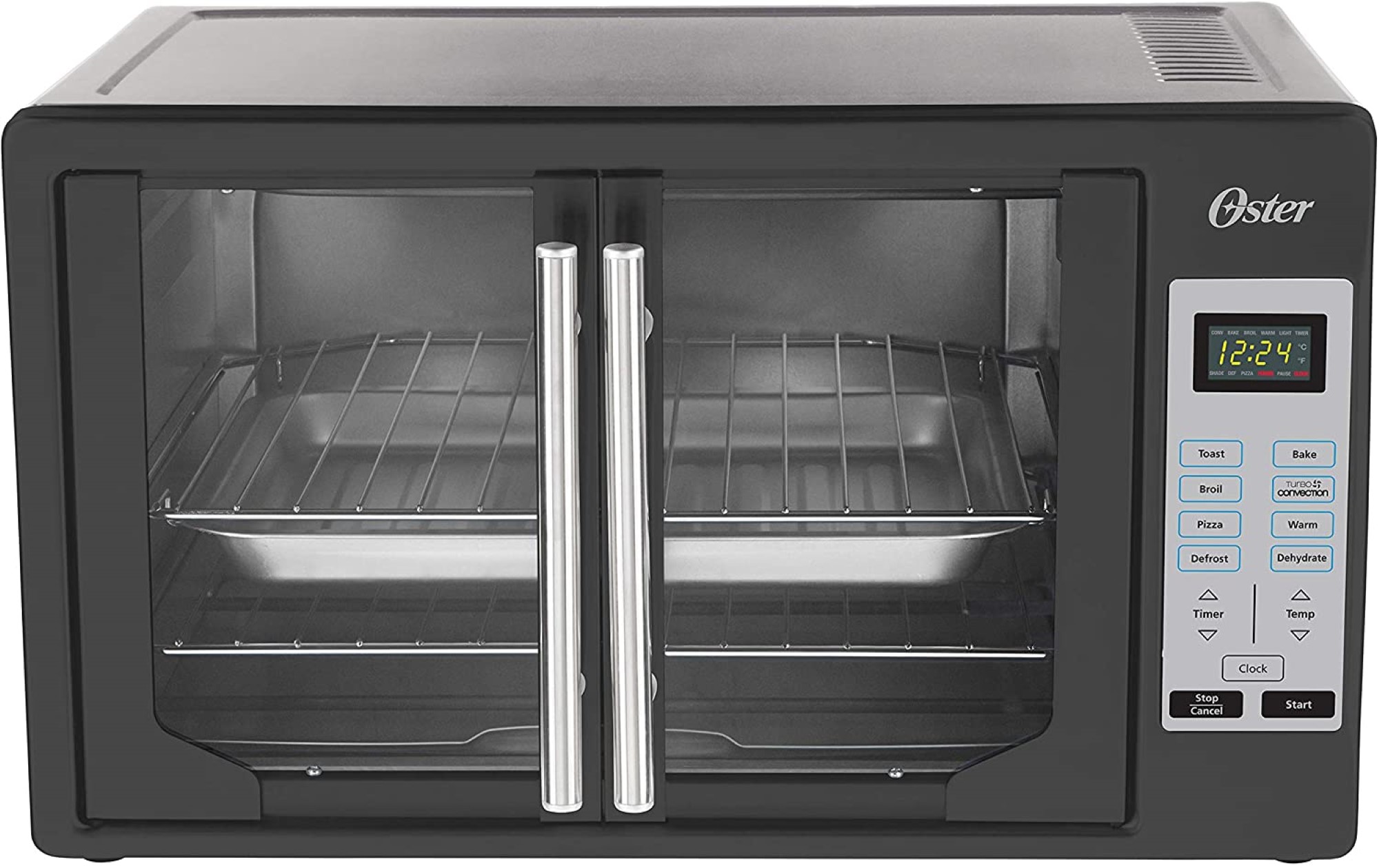 Oster TSSTTVFDDG-B French Door Toaster Oven, Extra Large, Black