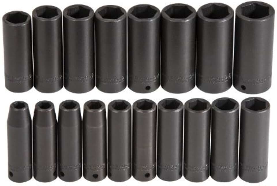 Impact Socket Set, 1/2 In Dr, 18 pc