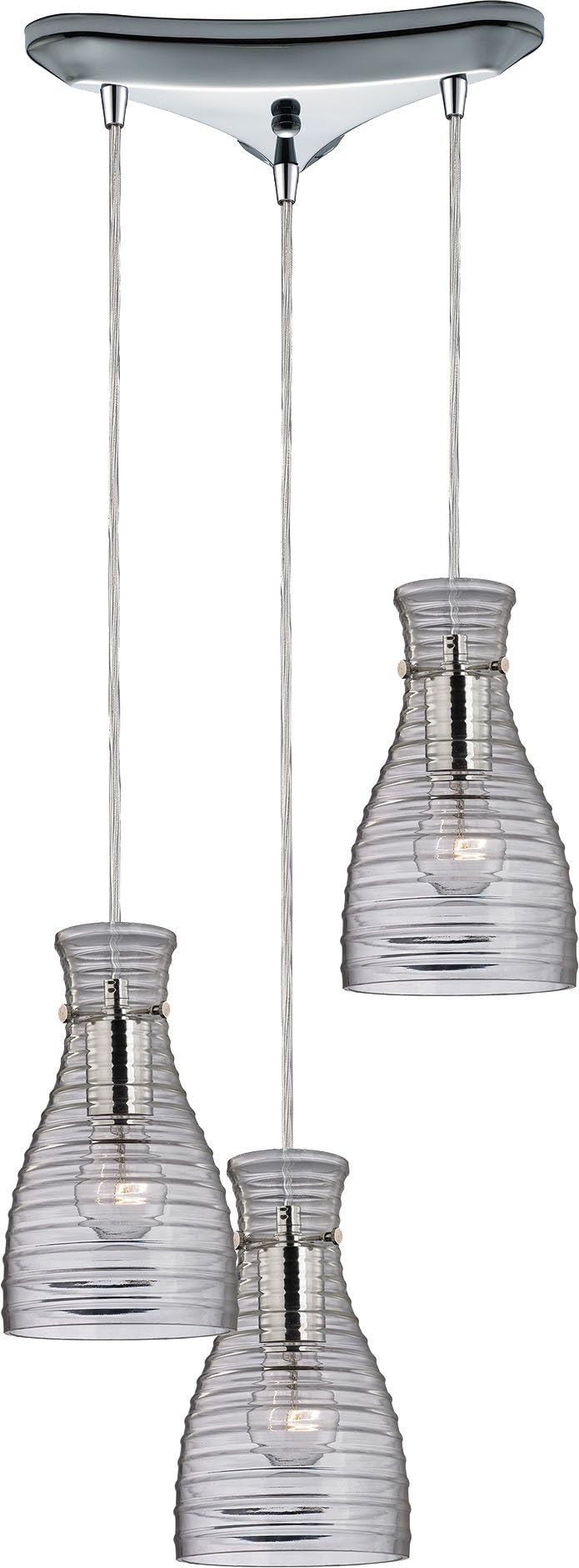 46107/3 Strata Collection 3 Light Chandelier, 10 x 10 x 10