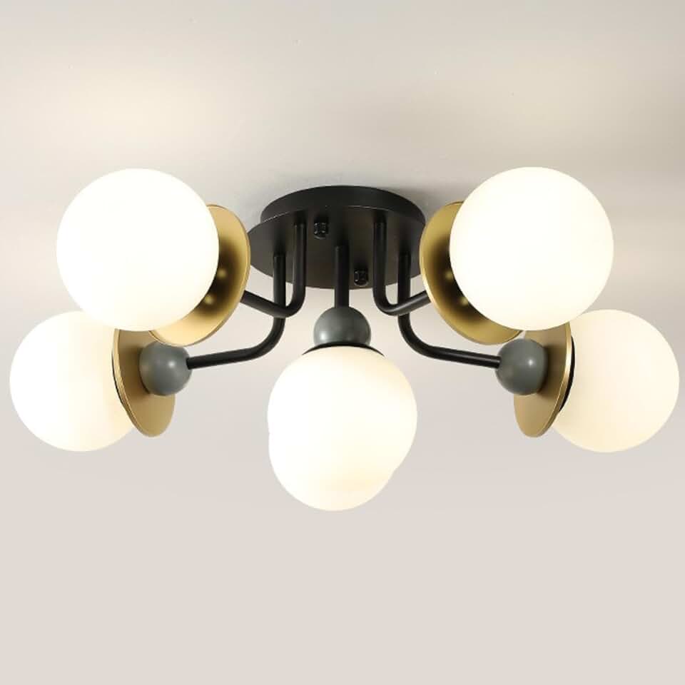 Northern Europe Glass Ceiling Lamps Lighting Iron Mid-Century Modern Ceiling Light Living Room Restaurant Bedroom Hotel Library Antique Shop Ceiling Light Fixtures/Medium