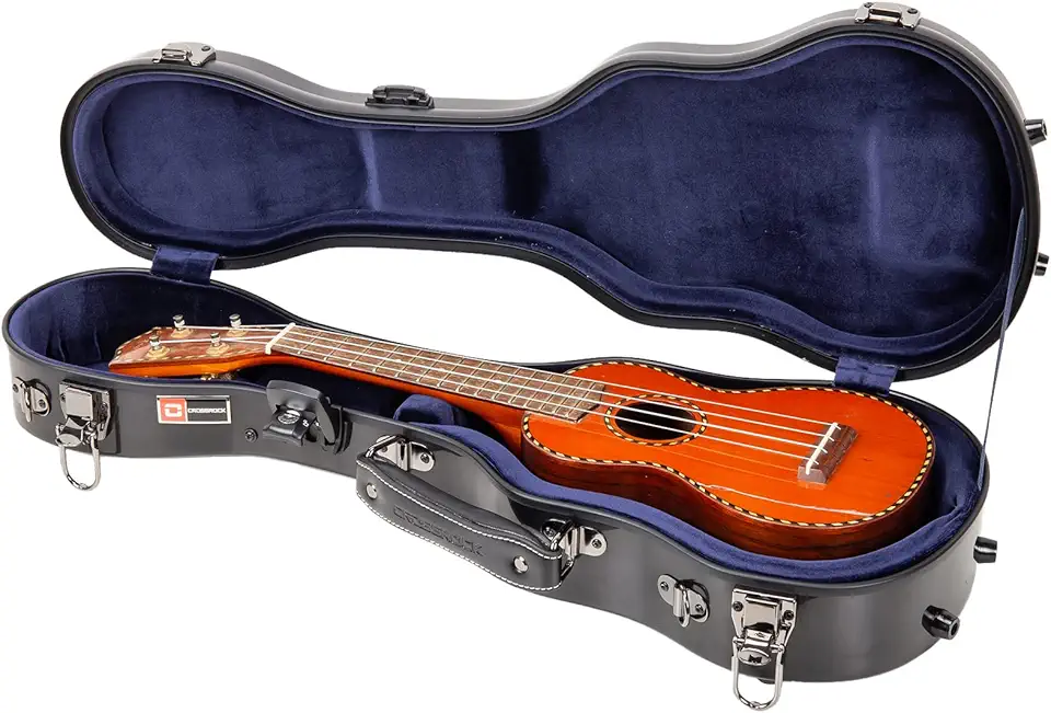 Crossrock Fiberglass Soprano Ukulele Hard-Shell Black Case