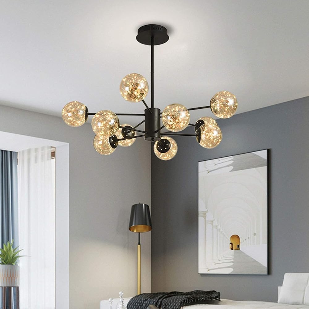 Chandeliers，Classic Three-Color Light Change，Simple Led Modern Branch Pendant Light for Living Room Dining Room Bedroom Office,Three-Color Light Change,12Light