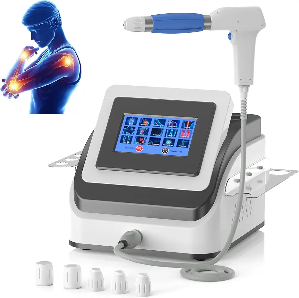 Shockwave Therapy Machine Extracorporeal Physical Therapy,Relieve Body Muscle Pain Massager 8Bar for Back Shoulder Foot,Painless,Non-Invasive,No Side Effects, DR-88
