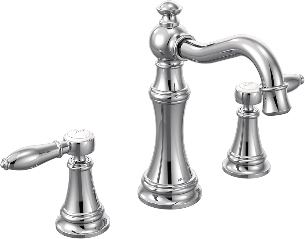 Moen TS42108 Weymouth Two-Handle Lever Handle Bathroom Faucet Trim Kit, Valve Required, Chrome
