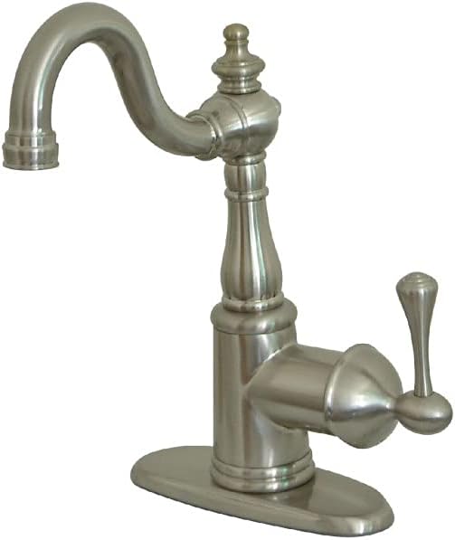 Kingston Brass KS7498BL English Vintage Bar Faucet with Cover Plate, Brushed Nickel, 11.06 x 6.25 x 2.38
