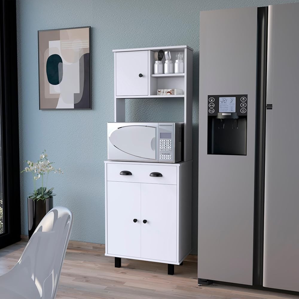 GOWE Emily White 1-Drawer Kitchen Pantry