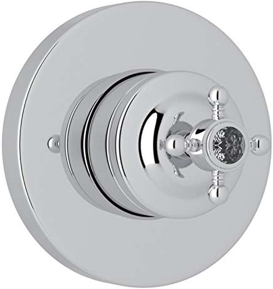 Rohl A2700NXCAPCTO Kit Trim Package for Country Bath Four Port Three Direction Diverter Trim Only New Style with Crystal Cross Handle and Sleeve, Polished Chrome