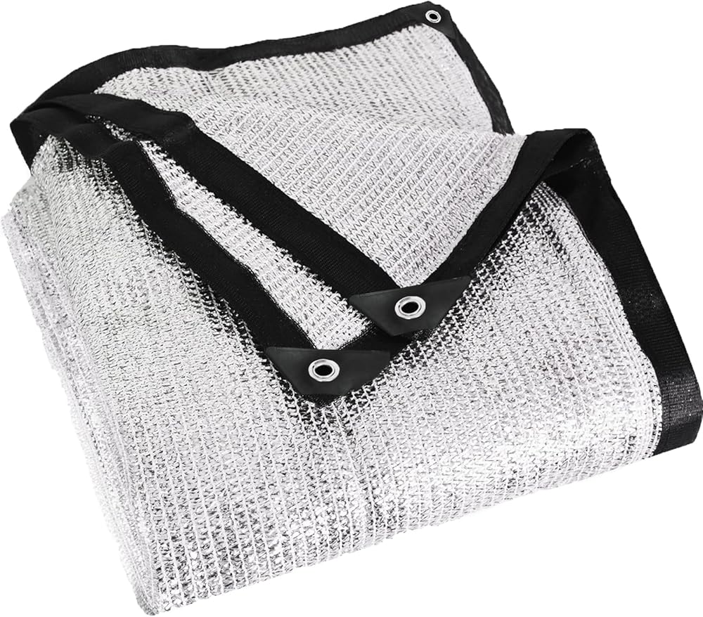 Aluminet 85% Heavy Duty Shade Cloth Mesh Sun Block Fabric Sun Reflect Pet Shade Garden Cover Canopy with Grommets 20 ft x 40 ft