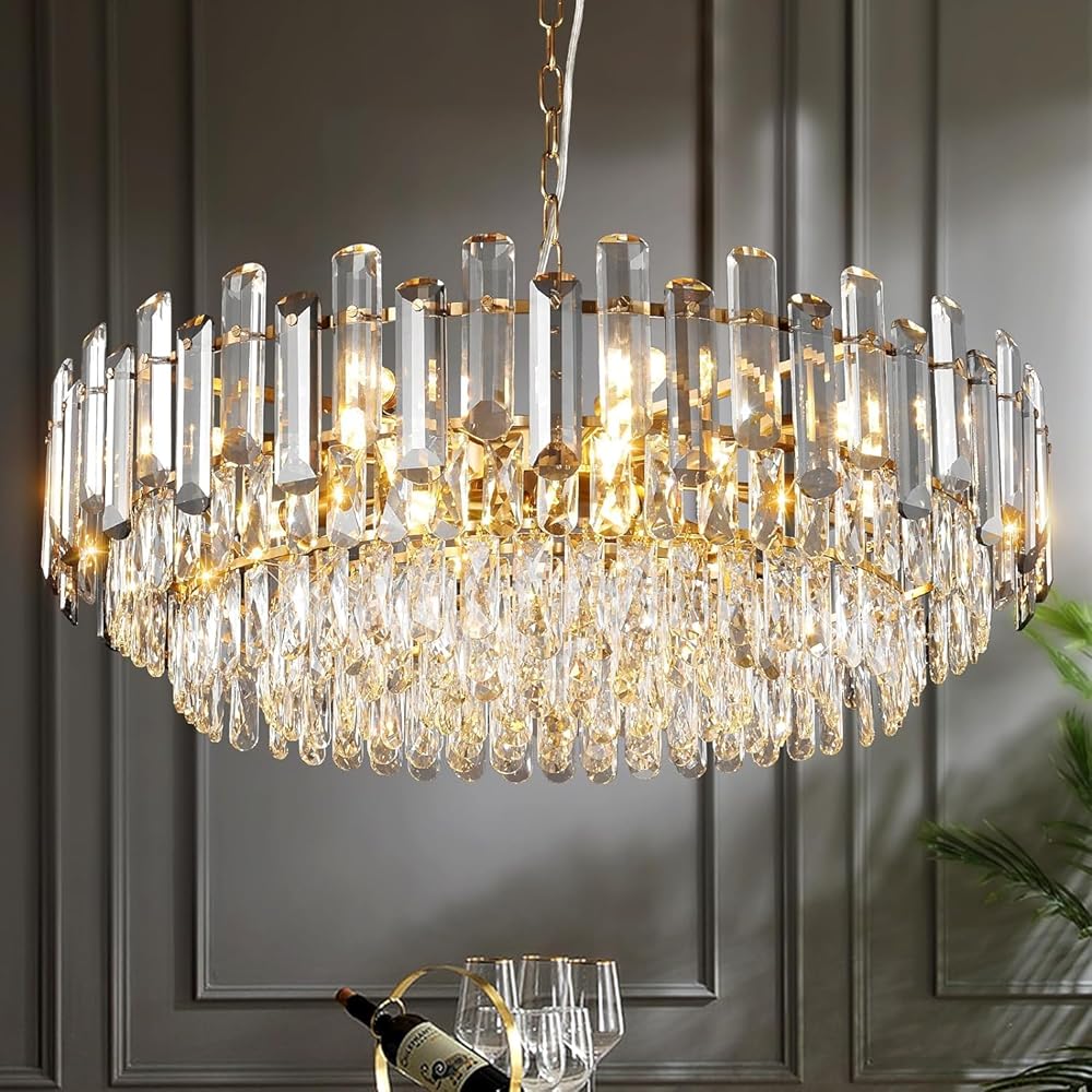 Gold Crystal Chandelier 31.5