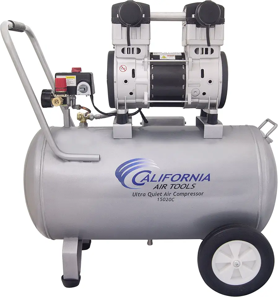 California Air Tools 15020C-22060 Ultra Quiet and Oil-Free 2.0 HP 15.0-Gallon Steel Tank Air Compressor