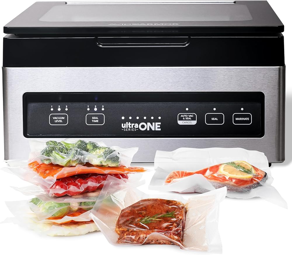 Avid Armor - Chamber Vacuum Sealer Machine USV1 Ultra SeriesONE, Food Sealer for Wet Foods, Meat Sealers, Packing Machine, Compact Vacuum Chamber Sealer with 10-Inch Vacuum Sealer Bar