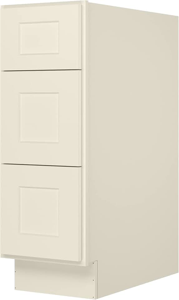 LOVMOR Kitchen Base Cabinets, Drawer Base Cabinet, 3-Drawer,Soft Close Hardware, 24 x 12 x 34.5 inch