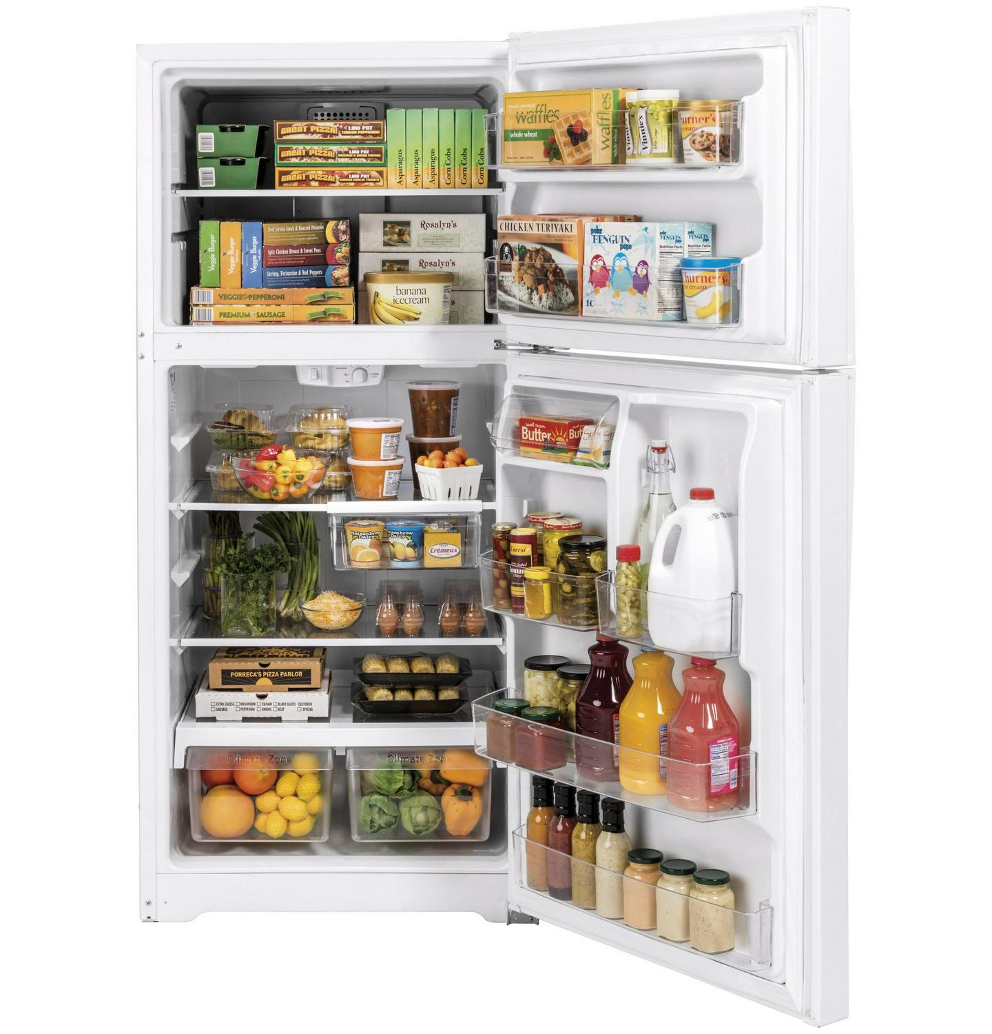 GE Garage-ready 21.9-cu ft Garage Ready Top-Freezer Refrigerator (White)