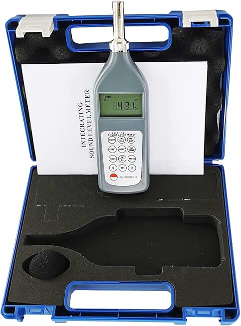 Integrating Sound Level Meter Tester Gauge Accumulated Percentile Sound Level Meter Integrating Noise Level Decibel Audio Meter with Integration Statistics Function Range 25dB(A) to 130dB(A)