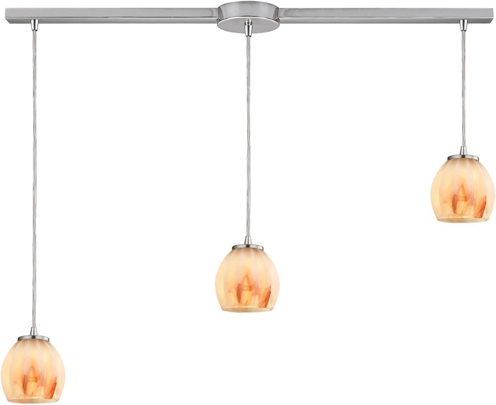 10421/3L-TS Pendant Light, Satin Nickel