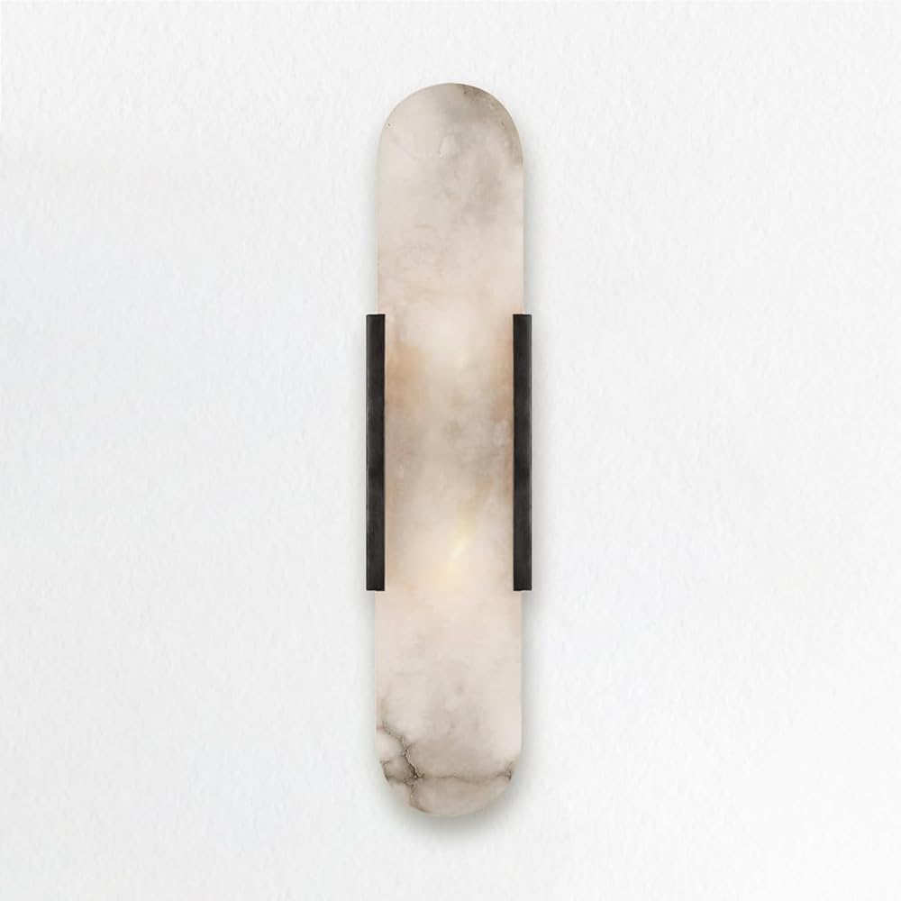 Alabaster Elongated Sconce, Melange Elongated Sconce, 4.25 w x 3.5 d x 20 h (Matte Black)