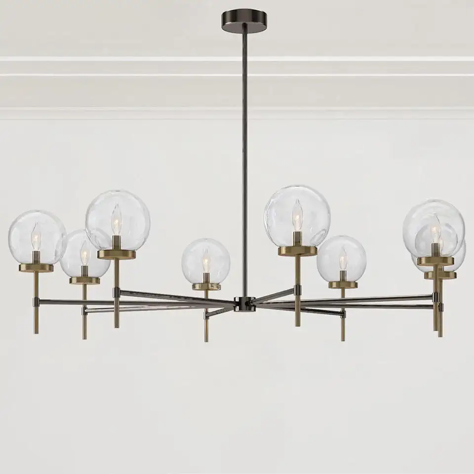 Glass Globe Round Chandelier, Camryn Glass Globe Round Chandelier (Large - 48