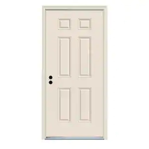 JELD-WEN 30 in. x 80 in. Right-Hand Inswing 6-Panel Primed 20 Minute Fire Rated Steel Prehung Front Door with Brickmould