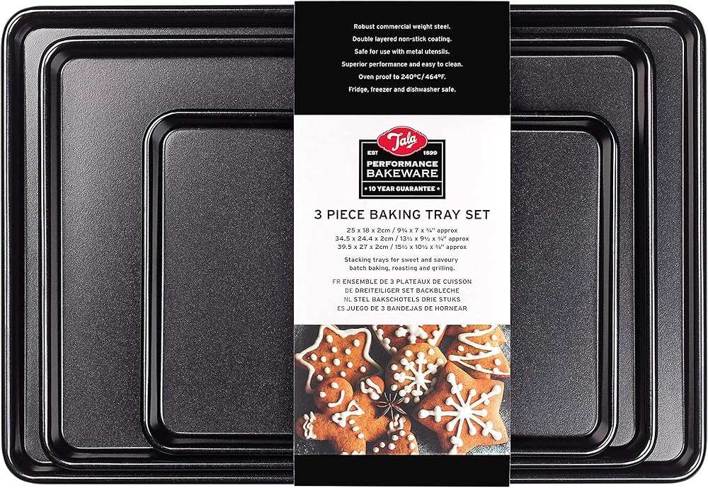 Tala Performance Roasting Pan, Professional Gauge Carbon Steel with Eclipse Premium Non-Stick Coating, 29.6 x 19.3 x 4 cm, Black