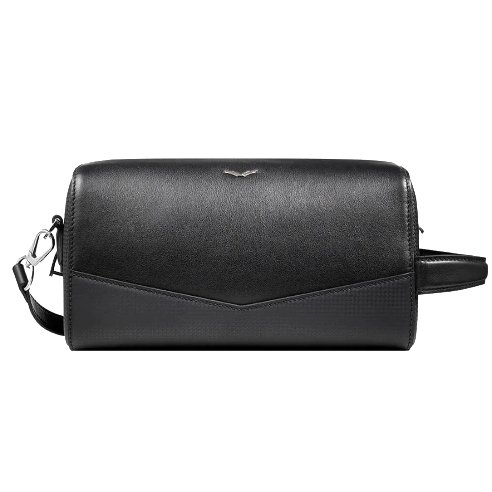 Black Crossbody Leather Bag - Men & Women