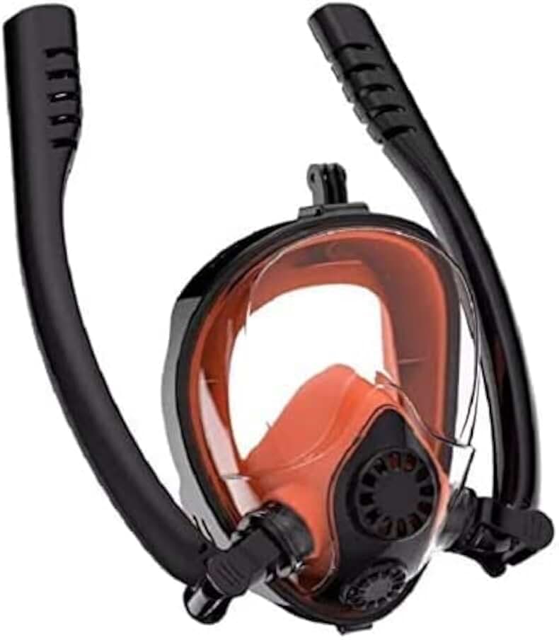 Double Tube Diving mask,Snorkeling Gear for Adults,Full Face Snorkel Mask-Snorkel Set,180 Panoramic View Anti-Fog Anti-Leak Snorkeling Mask,Very Suitable for Diving Enthusiasts