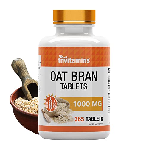 tnvitamins Oat Bran Tablets | 365 Tablets x 1,000 MG per Tablet | Oat Fiber Tablets | Soluble & Dietary Fiber Supplement | May Support Digestive Health