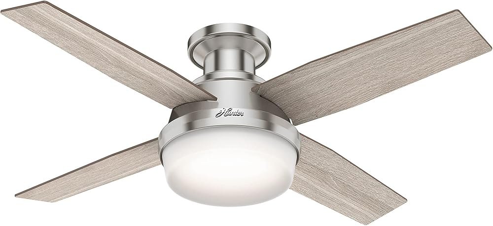 Hunter Fan Company 50282 Hunter Dempsey Indoor Low Profile Ceiling Fan with LED Light and Remote Control, 44