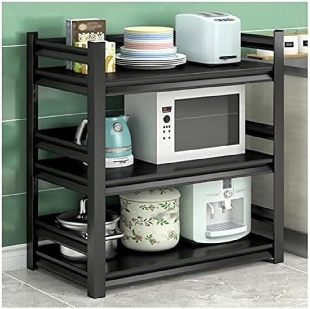 Microwave Stand Microwave Oven Rack Microwave Rack 3 Tier Microwave Oven Rack Steel Microwave Stand Baker's Rack Spice Organizer Shelf For Kitchen Bathroom Microwave Shelf Microwave Stand Shelf