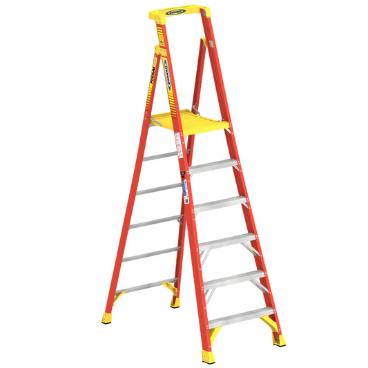 WERNER COWerner 6 ft. H Fiberglass Podium Platform Ladder Type IA 300 lb. capacity