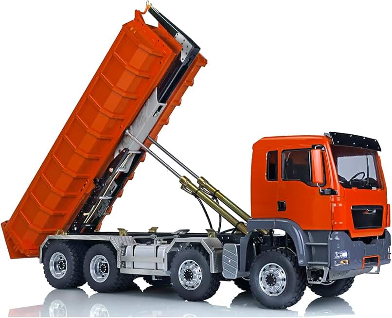 LESU RC Hydraulic Roll On/Off Tipper Dumper Truck 1/14 8x8 for Motor ESC Servo TGS Light Sound System Hobby Grade Model