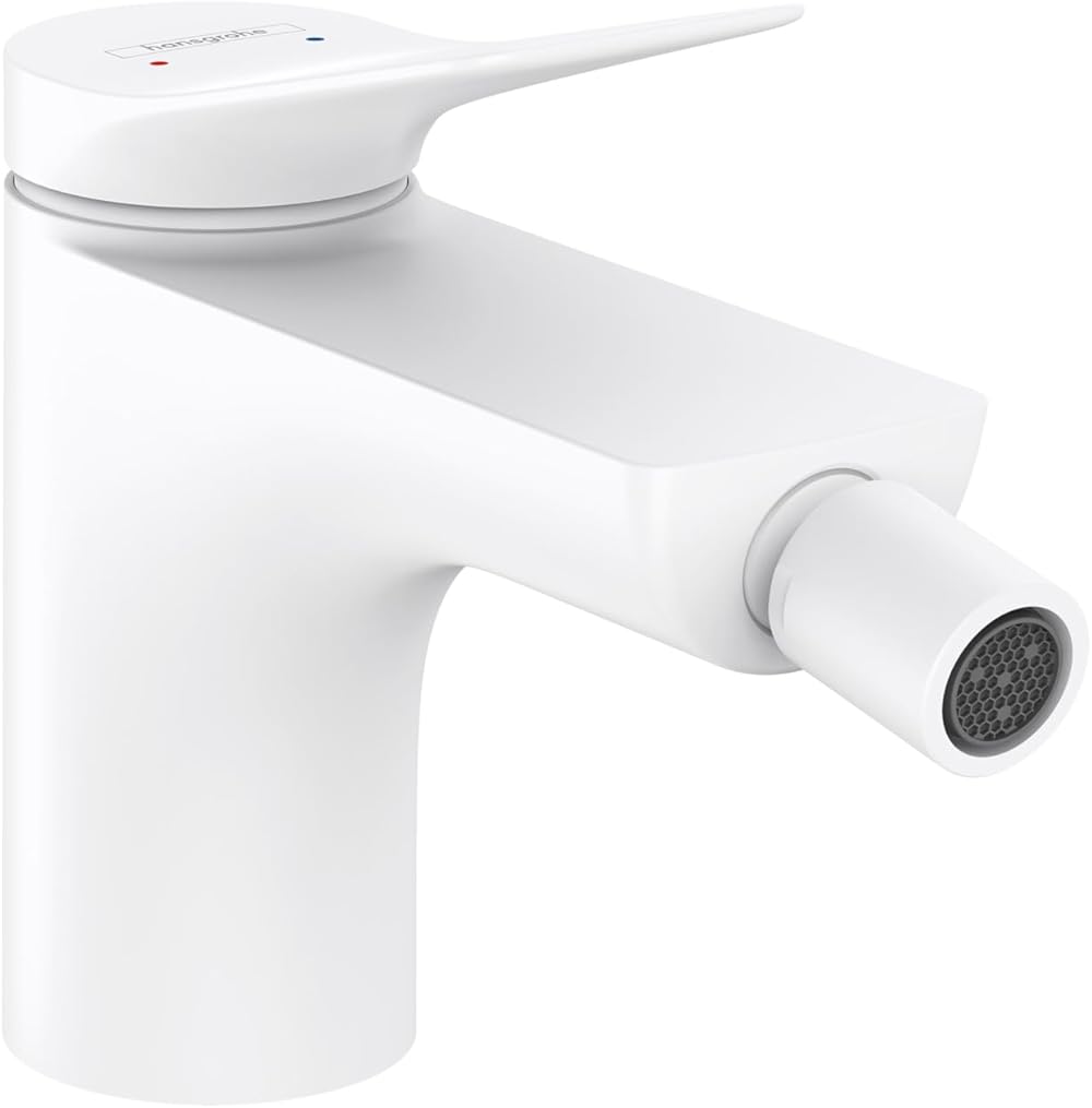 hansgrohe Vivenis Modern 5-inch Tall Bidet Faucet in Matte White, 75200701