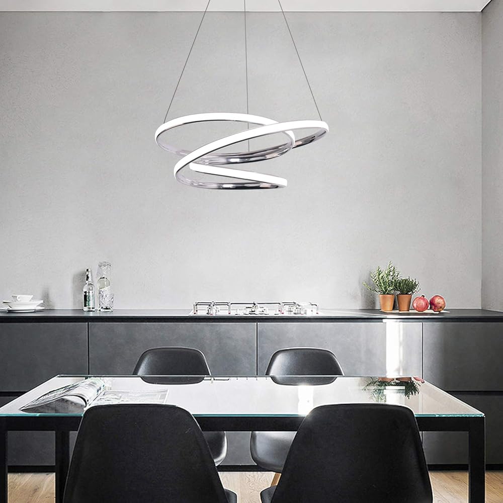 CHYING Modern Pendant Light with Irregular Ring 18.9